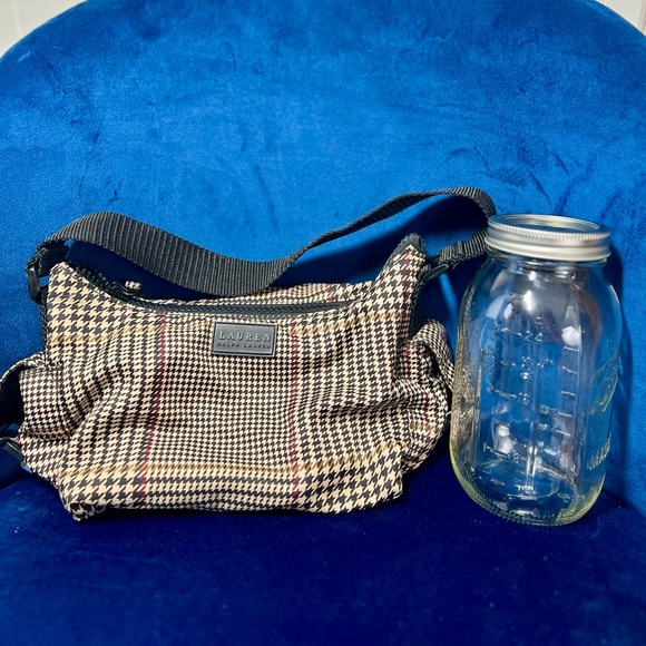 Lauren Ralph Lauren | VTG Houndstooth Small Hobo Handbag - Picture 6 of 14